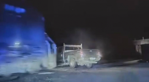 2 arrested after stolen truck hit by train in RCMP chase through the Shuswap